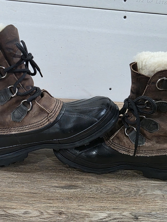 Sorel Boots Mens 9 Brown Leather Big Horn Felt Kaufman Snow Waterproof Winter main image 6